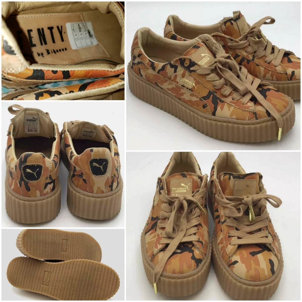 PUMA X FENTY by RHIANNA Creeper Orange Camo shoes size 6